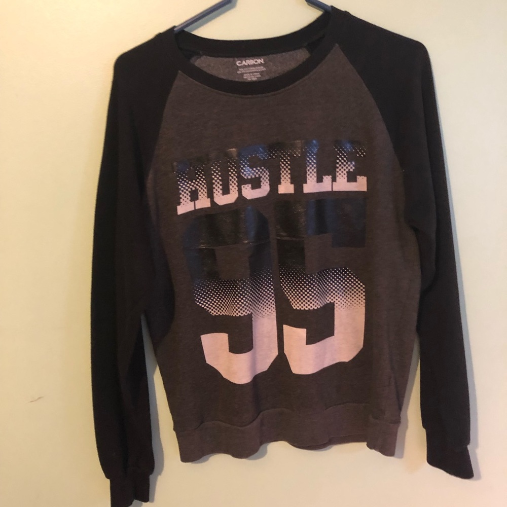 Carbon “hustle” crew neck
